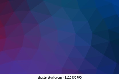 Dark Blue, Red vector hexagon mosaic triangle mosaic. A completely new color illustration in a vague style. Triangular pattern for your business design.