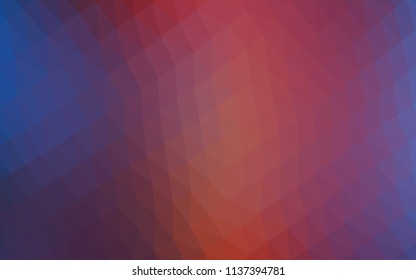 Dark Blue, Red vector hexagon mosaic texture. An elegant bright illustration with gradient. The textured pattern can be used for background.