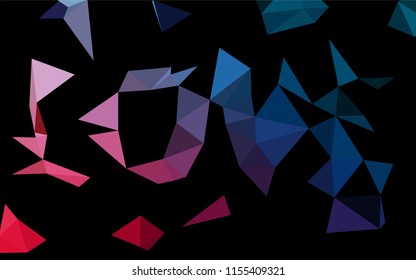Dark Blue, Red vector hexagon mosaic template. Geometric illustration in Origami style with gradient.  The polygonal design can be used for your web site.