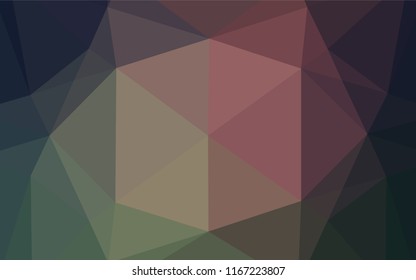 Dark Blue, Red vector hexagon mosaic cover. Triangular geometric sample with gradient.  The template can be used as a background for cell phones.