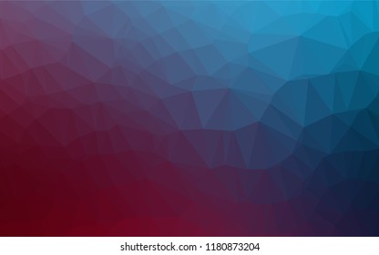 Dark Blue, Red vector hexagon mosaic cover. Colorful abstract illustration with gradient. The polygonal design can be used for your web site.