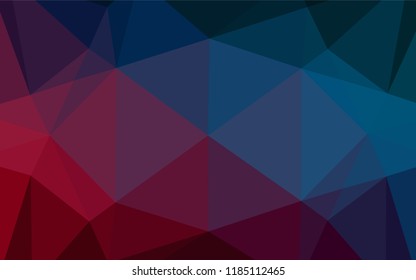 Dark Blue, Red vector hexagon mosaic cover. Creative illustration in halftone style with gradient. Triangular pattern for your business design.