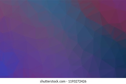 Dark Blue, Red vector hexagon mosaic texture. Brand new colored illustration in blurry style with gradient. The best triangular design for your business.