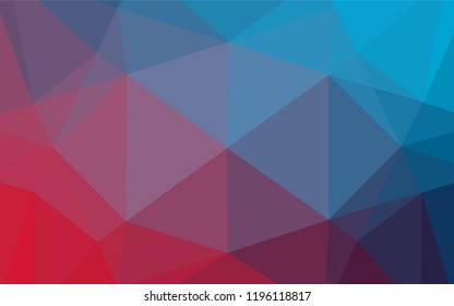Dark Blue, Red vector hexagon mosaic template. Shining colored illustration in a Brand new style. Brand new style for your business design.