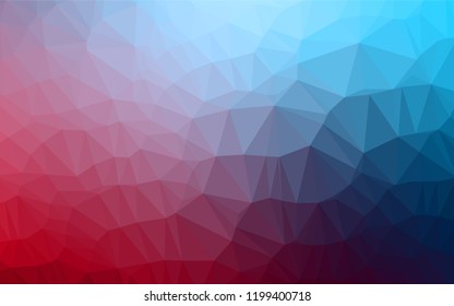 Dark Blue, Red vector hexagon mosaic texture. A vague abstract illustration with gradient. A new texture for your design.