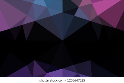 Dark Blue, Red vector hexagon mosaic template. Triangular geometric sample with gradient.  The elegant pattern can be used as part of a brand book.