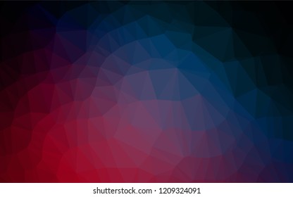 Dark Blue, Red vector hexagon mosaic template. Creative illustration in halftone style with gradient. The best triangular design for your business.
