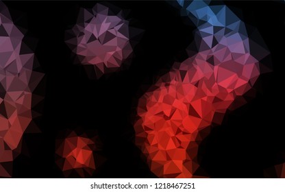 Dark Blue, Red vector hexagon mosaic texture. Colorful abstract illustration with gradient. The textured pattern can be used for background.