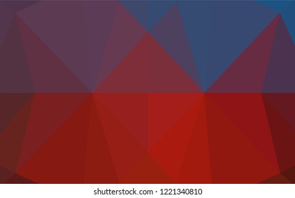 Dark Blue, Red vector hexagon mosaic cover. Shining colored illustration in a Brand new style. The completely new template can be used for your brand book.