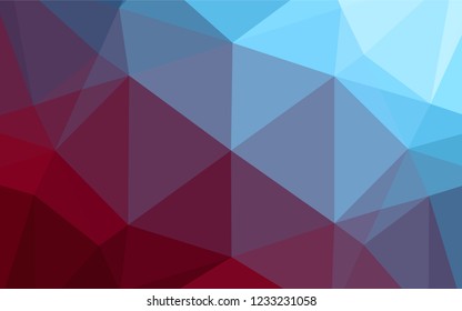 Dark Blue, Red vector hexagon mosaic cover. Modern geometrical abstract illustration with gradient. A new texture for your design.