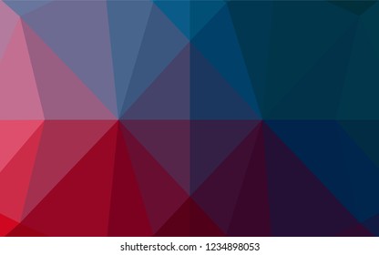 Dark Blue, Red vector hexagon mosaic cover. Colorful abstract illustration with gradient. The polygonal design can be used for your web site.
