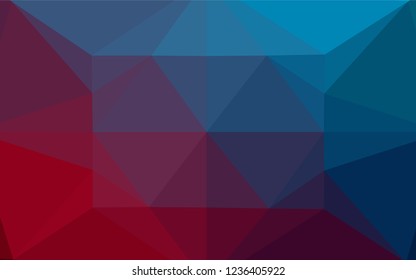 Dark Blue, Red vector hexagon mosaic template. An elegant bright illustration with gradient. The polygonal design can be used for your web site.