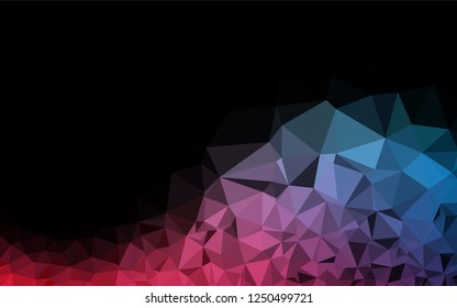 Dark Blue, Red vector hexagon mosaic cover. A vague abstract illustration with gradient. The elegant pattern can be used as part of a brand book.