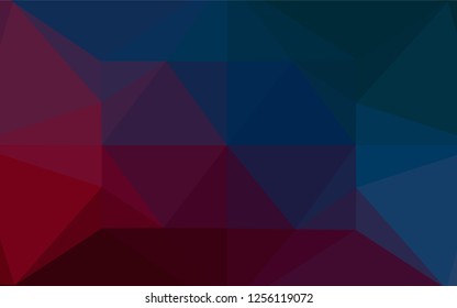 Dark Blue, Red vector hexagon mosaic template. Colorful abstract illustration with gradient. Brand new style for your business design.