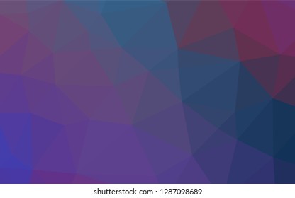 Dark Blue, Red vector hexagon mosaic template. Triangular geometric sample with gradient.  The completely new template can be used for your brand book.
