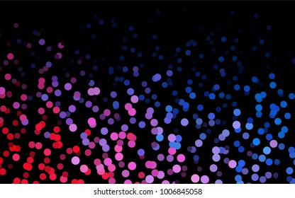 Dark Blue, Red vector illustration which consist of circles. Dotted gradient design for your business. Creative geometric background in halftone style with colored spots.