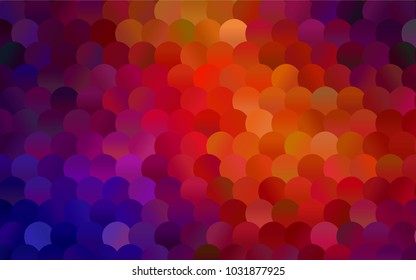 Dark Blue, Red vector illustration which consist of circles. Dotted gradient design for your business. Creative geometric background in halftone style with colored spots.