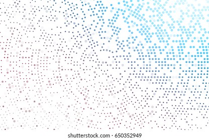 Dark Blue, Red vector illustration which consist of circles. Dotted gradient design for your business. Creative geometric background in halftone style with colored spots.