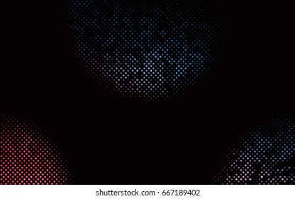 Dark Blue, Red vector illustration which consist of circles. Dotted gradient design for your business. Creative geometric background in halftone style with colored spots.