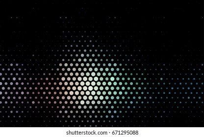 Dark Blue, Red vector illustration which consist of circles. Dotted gradient design for your business. Creative geometric background in halftone style with colored spots.
