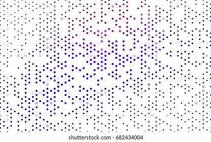 Dark Blue, Red vector illustration which consist of circles. Dotted gradient design for your business. Creative geometric background in halftone style with colored spots.