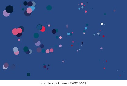 Dark Blue, Red vector illustration which consist of circles. Dotted gradient design for your business. Creative geometric background in halftone style with colored spots.