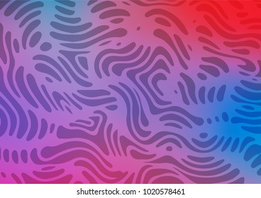 Dark Blue, Red vector indian curved background. Brand-new colored illustration in blurry style with doodles. Hand painted design for web, wrapping, wallpaper.