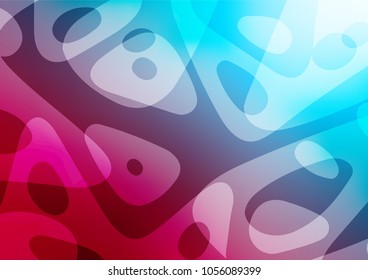 Dark Blue, Red vector indian curved template. Glitter abstract illustration with doodles and Zen tangles. The template can be used as a background for cell phones.