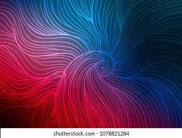 Dark Blue, Red vector indian curved pattern. Glitter abstract illustration with doodles and Zen tangles. The pattern can be used for coloring books and pages for kids.