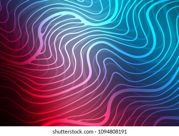 Dark Blue, Red vector indian curved pattern. Ethnic elegant natural pattern with gradient. The completely new template can be used for your brand book.