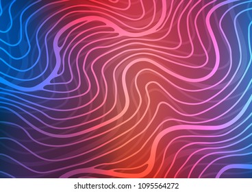 Dark Blue, Red vector indian curved background. Colorful abstract illustration with lines in Asian style. A completely new design for your business.