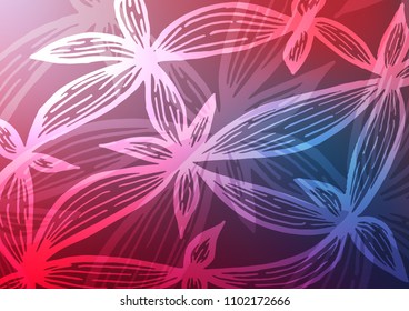 Dark Blue, Red vector indian curved texture. Brand-new colored illustration in blurry style with doodles. Brand-new design for your business.