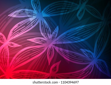 Dark Blue, Red vector indian curved template. An elegant bright illustration with lines in Natural style. The elegant pattern can be used as a part of a brand book.