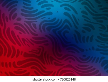 Dark Blue, Red vector indian curved pattern. Brand-new colored illustration in blurry style with doodles. A completely new template for your business design.
