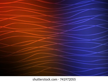 Dark Blue, Red vector indian curved template. Creative illustration in blurred style with doodles. Brand-new design for your business.