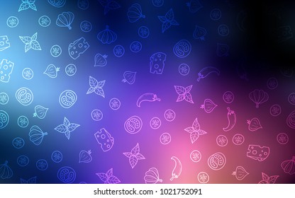 Dark Blue, Red vector layout with restaurant food. Blurred decorative design of snacks in doodle style. Pattern for ads of breakfast, lunch, dinner.