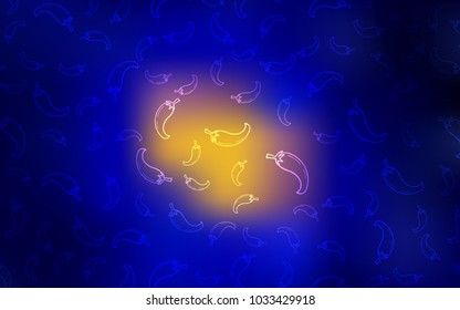Dark Blue, Red vector layout with peppers. Beautiful colored illustration with peppers in doodle style. Design for ad, poster, banner of cafes or restaurants.