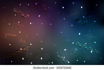 Dark Blue, Red vector layout with festival confetti. Beautiful colored illustration with ribbon in celebration style. The pattern can be used for new year ad, booklets.