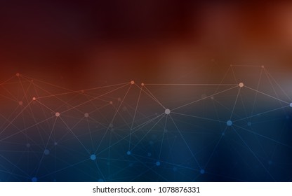 Dark Blue, Red vector layout with circles, lines. Illustration with set of colorful abstract circles and lines. Pattern can be used for futuristic ad, booklets.