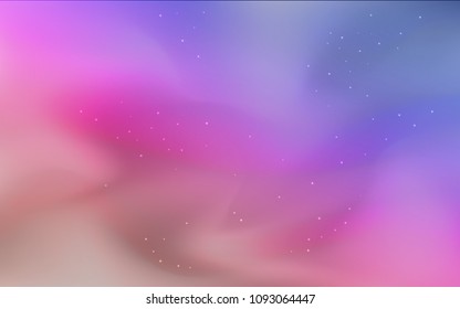 Dark Blue, Red vector layout with cosmic stars. Blurred decorative design in simple style with galaxy stars. Pattern for futuristic ad, booklets.
