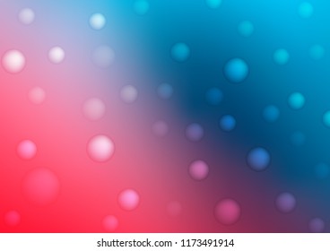 Dark Blue, Red vector layout with circle shapes. Blurred bubbles on abstract background with colorful gradient. Pattern can be used as texture of water, rain drops.