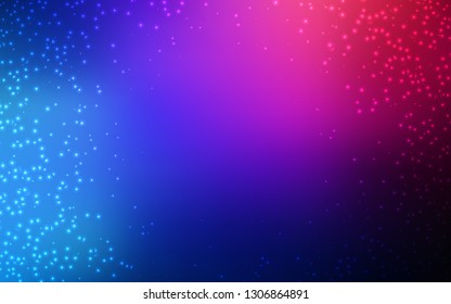 Dark Blue, Red vector layout with cosmic stars. Modern abstract illustration with Big Dipper stars. Pattern for futuristic ad, booklets.