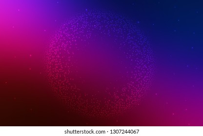 Dark Blue, Red vector layout with cosmic stars. Space stars on blurred abstract background with gradient. Pattern for astrology websites.