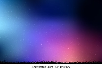 Dark Blue, Red vector layout with cosmic stars. Modern abstract illustration with Big Dipper stars. Template for cosmic backgrounds.