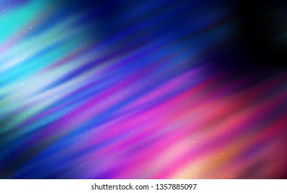 Dark Blue, Red vector layout with cosmic stars. Space stars on blurred abstract background with gradient. Template for cosmic backgrounds.