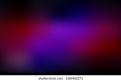 Dark Blue, Red vector layout with cosmic stars. Glitter abstract illustration with colorful cosmic stars. Template for cosmic backgrounds.