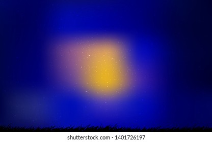 Dark Blue, Red vector layout with cosmic stars. Space stars on blurred abstract background with gradient. Pattern for futuristic ad, booklets.