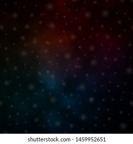 Dark Blue, Red vector layout with bright stars. Shining colorful illustration with small and big stars. Pattern for websites, landing pages.