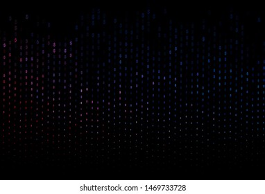 Dark Blue, Red vector layout with banking symbols. Illustration with dollar, USD, usa signs on white template. Template for ads of markets, loans.