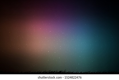 Dark Blue, Red vector layout with cosmic stars. Blurred decorative design in simple style with galaxy stars. Smart design for your business advert.